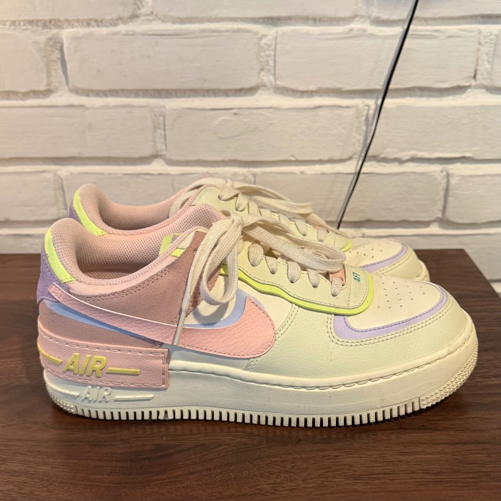 Nike Air Force 1 Shadow Pale Ivory Celestial Gold Pastel Womens 10 CI0919-101 - Picture 4 of 11